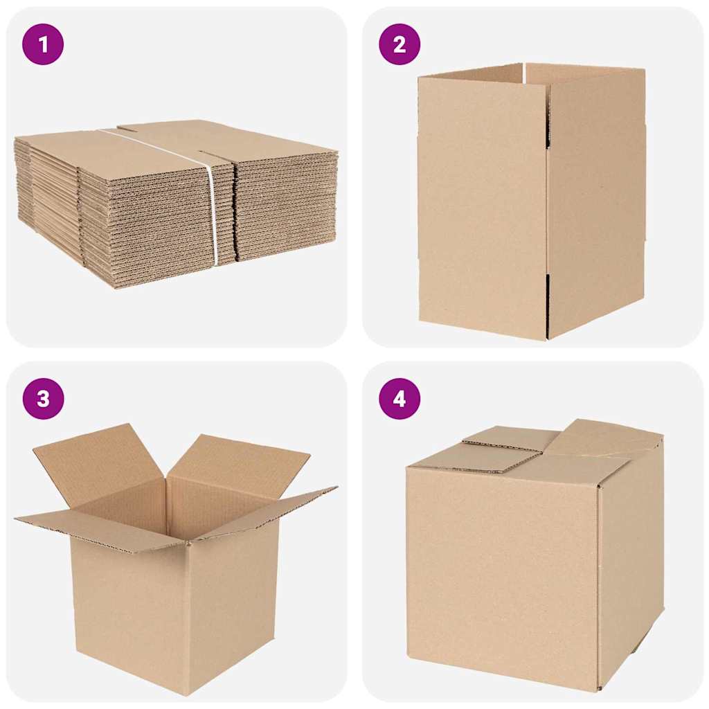 Faltbox mit Speicher 50 pcs Natur 15 x 15 x 8 cm Karton