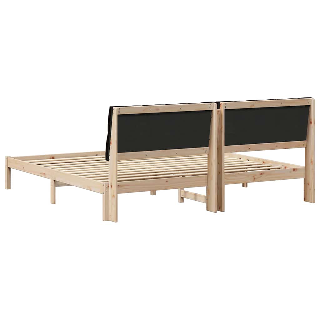 Bettgestell mit gepolstertem Kopfteil Braun 200 x 200 cm