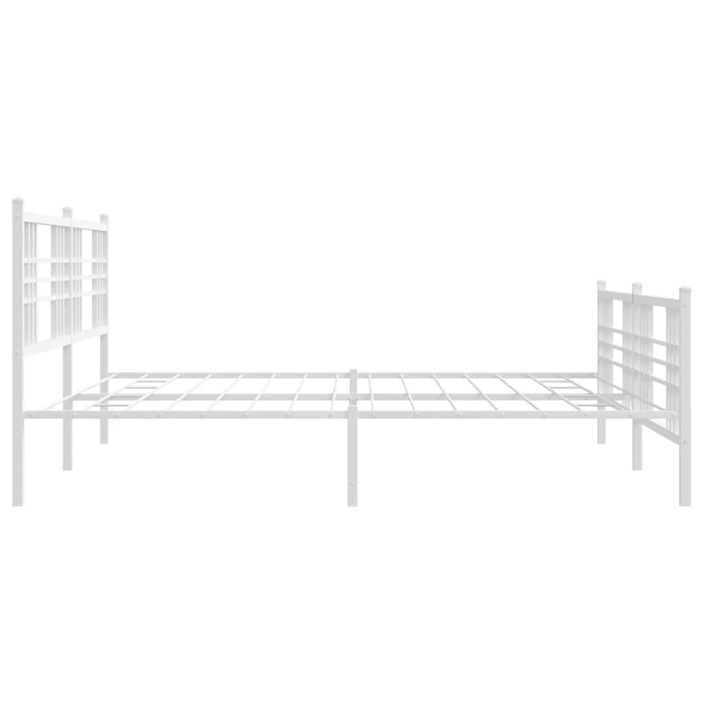 Bettgestell mit Kopf- und Fußteil Metall Schwarz 90x200 cm