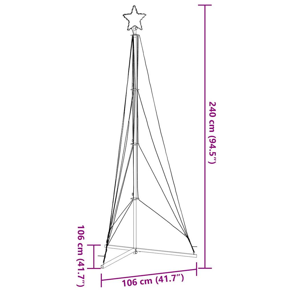 LED Weihnachtsbaum 363 LEDs Warmweiß 182 cm