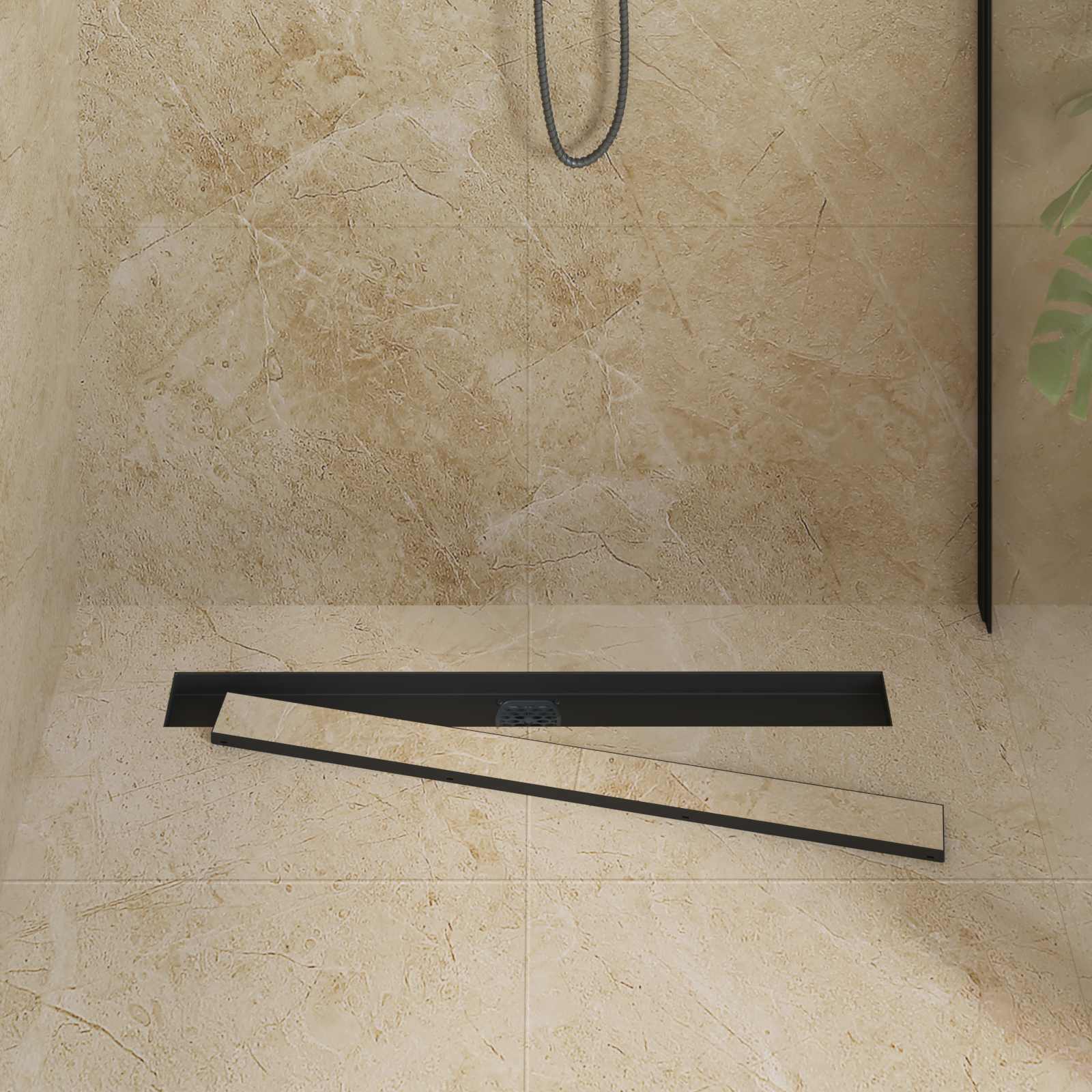Duschablauf 2-in-1 mit 360° Siphon Silber 54 x 11 x 9,5 cm