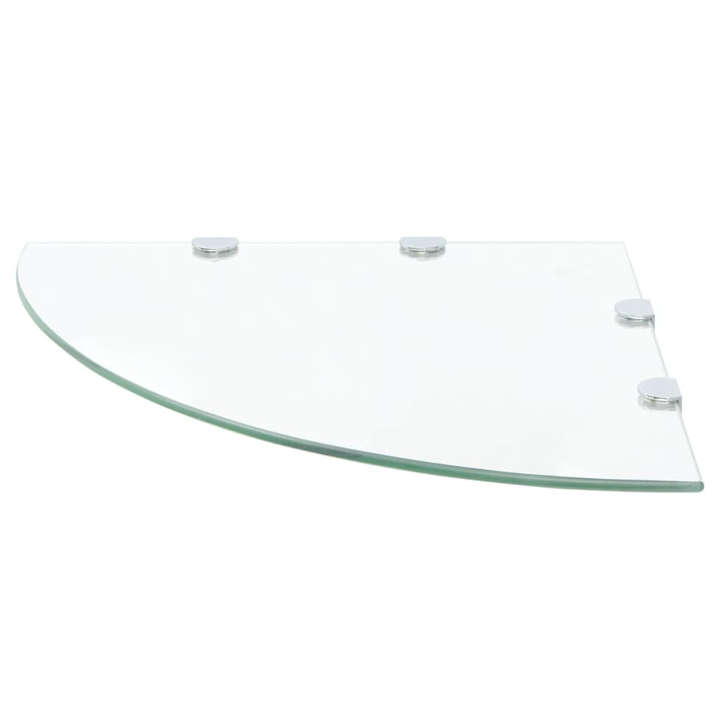 Eckablage mit Verchromten Halterungen Glas Transparent 25x25 cm