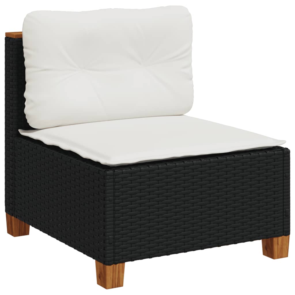 10-tlg. Garten-Sofagarnitur mit Kissen Beige Poly Rattan