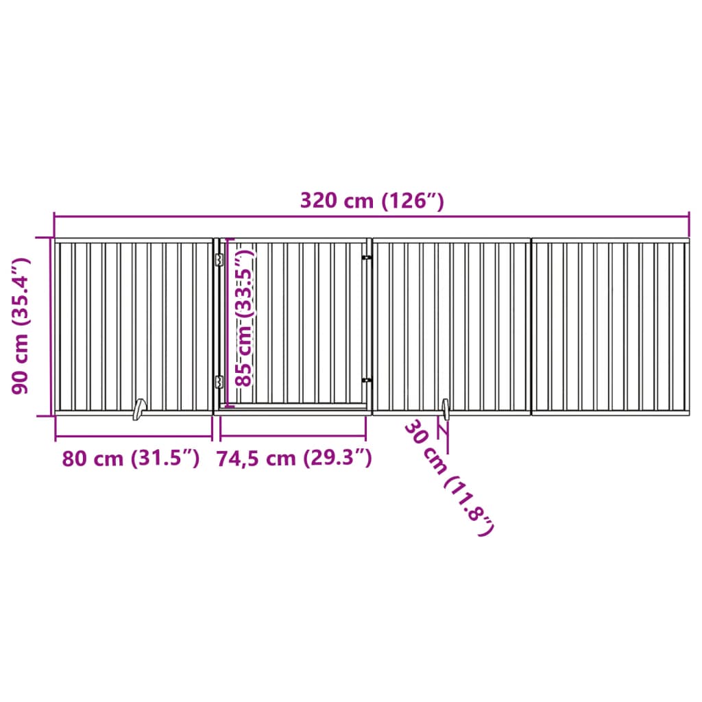 Hundegitter Faltbar 3 Paneele 150 cm Pappelholz