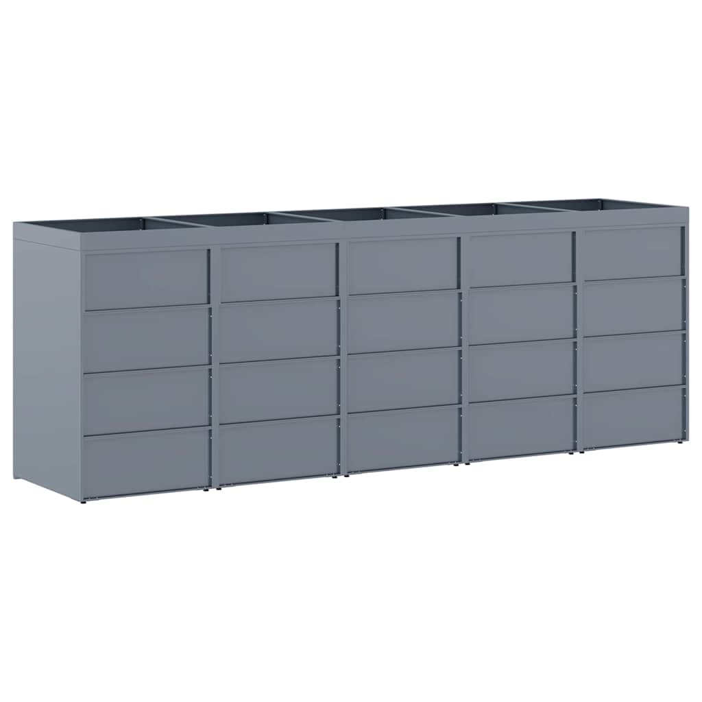 Mülltonnenbox für 2 Tonnen Schwarz 138x79x117 cm Stahl