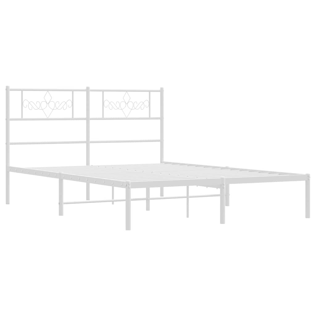 Bettgestell mit Kopfteil Metall Schwarz 100x190 cm