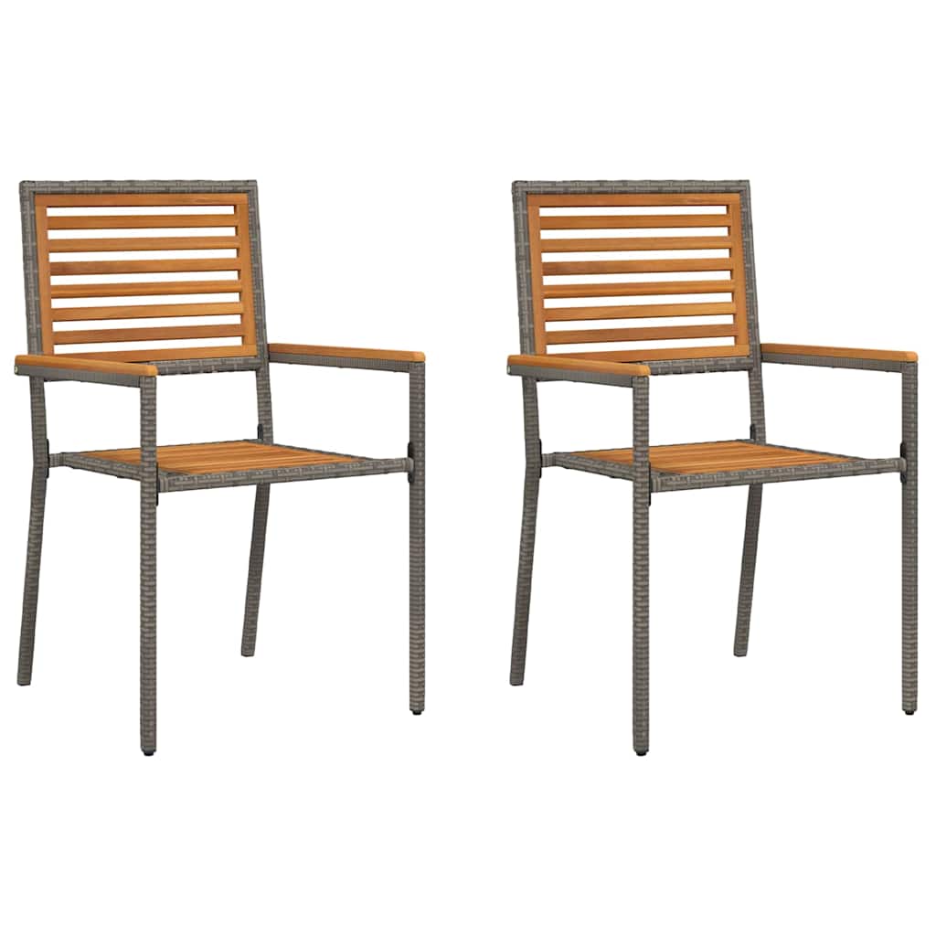 Garten Stapelstühle 4 pcs Braun und Schwarz 54 x 56 x 90 cm