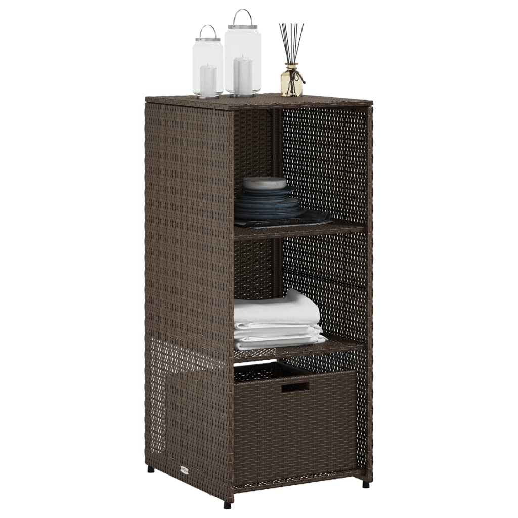 Gartenschrank Schwarz 50x55x115 cm Poly Rattan