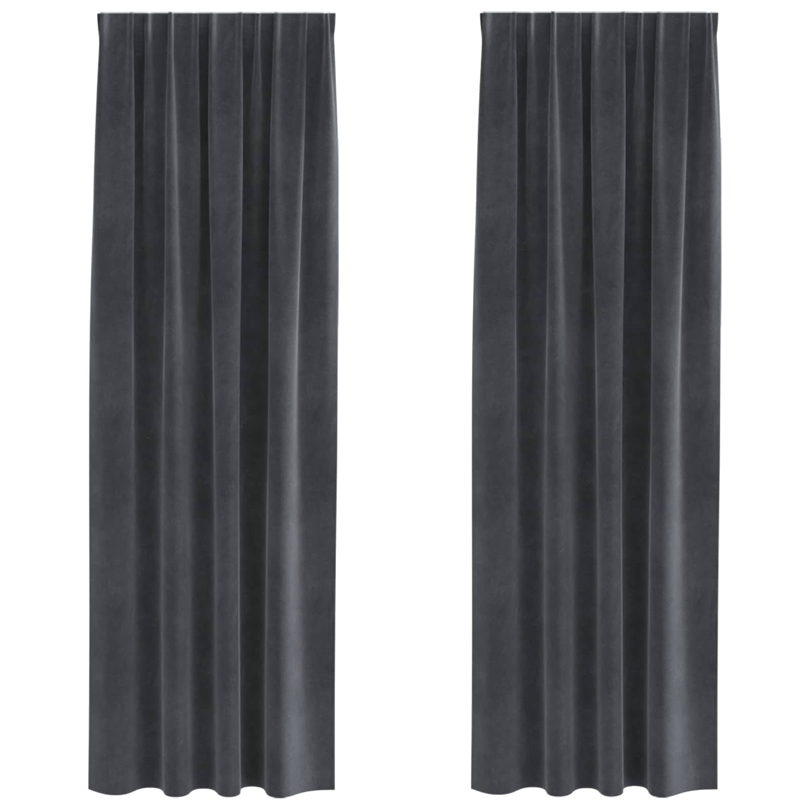 Verdunkelungsvorhänge 2 pcs Schwarz 140 x 140 cm Samt