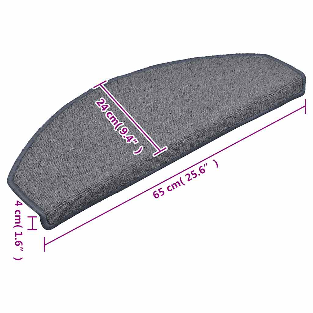 Stufenmatten 15 Stk. 56x17x3 cm Anthrazit Halbrund