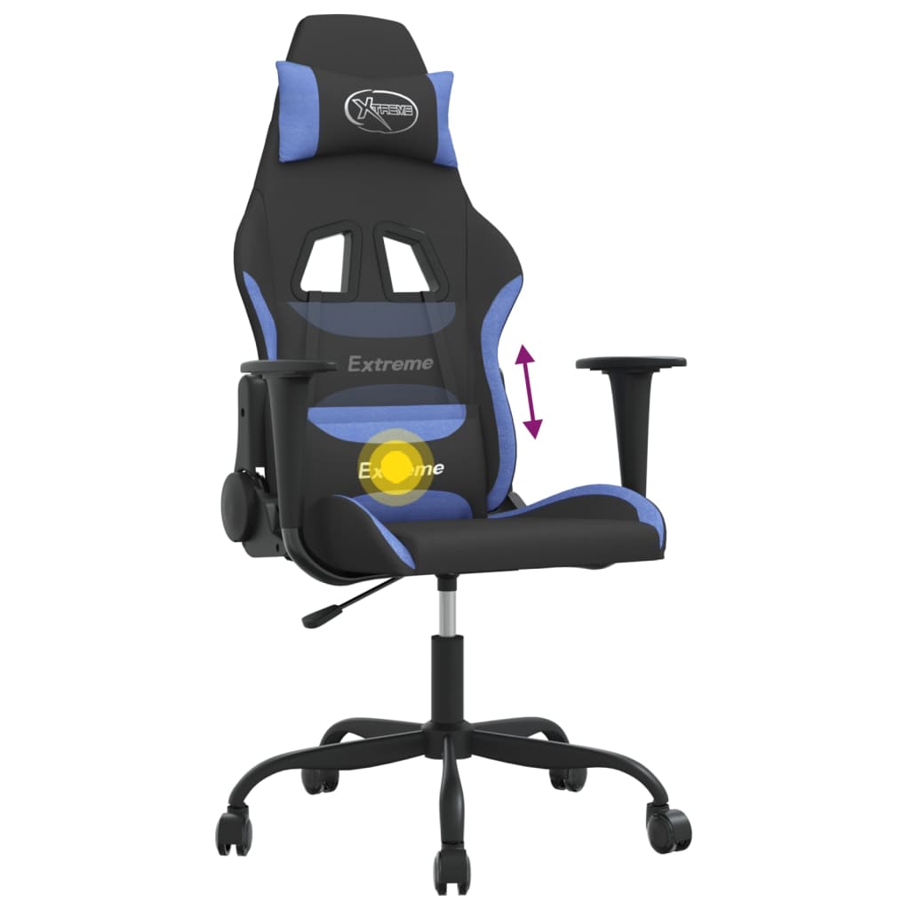 Gaming-Stuhl mit Massagefunktion Schwarz und Creme Stoff