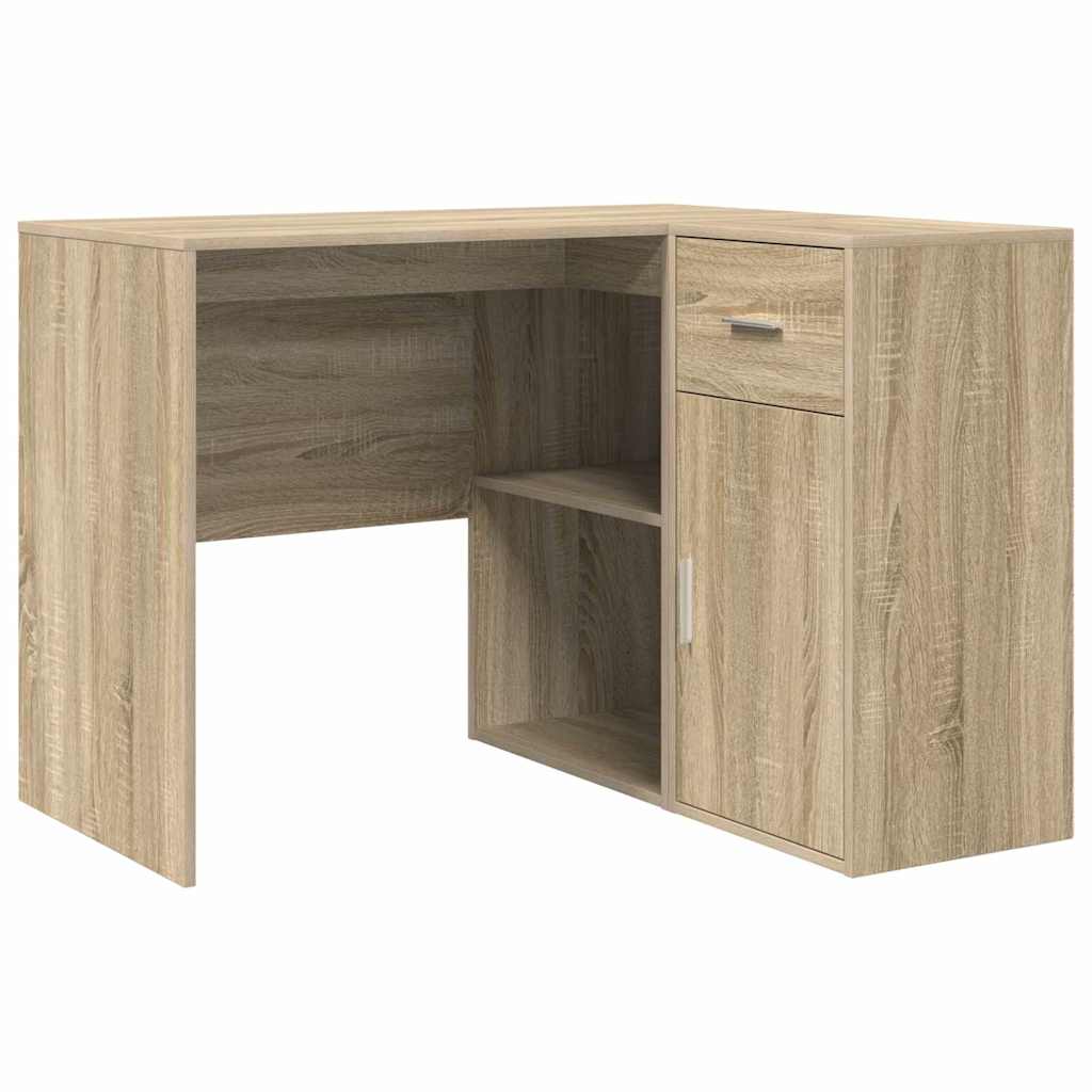 Eck-Schreibtisch Schwarz Eichen-Optik 102 x 88 x 75 cm