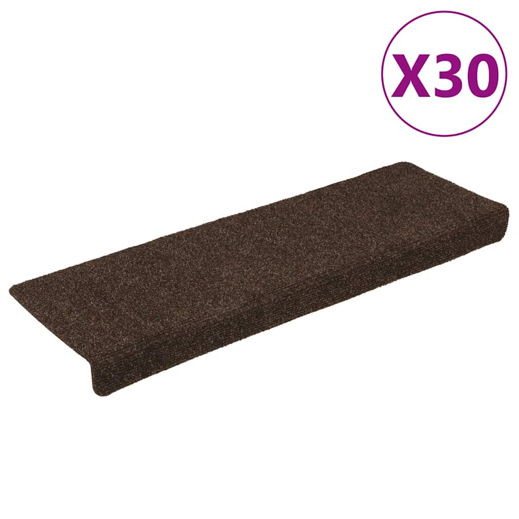 Stufenmatten Selbstklebend 15 Stk. 65x21x4 cm Hellbraun Rechteckiger Rand