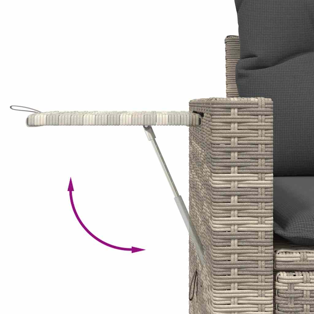 10-tlg. Garten-Sofagarnitur mit Kissen Schwarz Poly Rattan