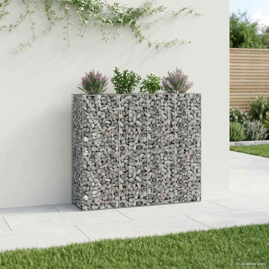 Gabionen Hochbeet 2 pcs Silber 260 x 60 x 55 cm