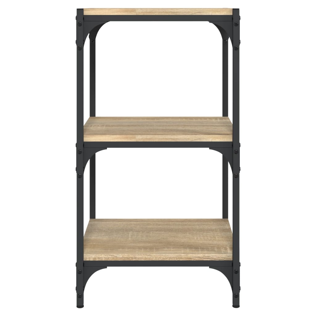 Bücherregal Schwarz 40x33x70,5 cm Holzwerkstoff und Stahl