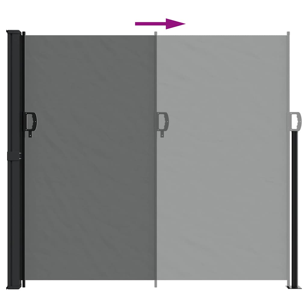 Seitenmarkise Ausziehbar Schwarz 100x300 cm