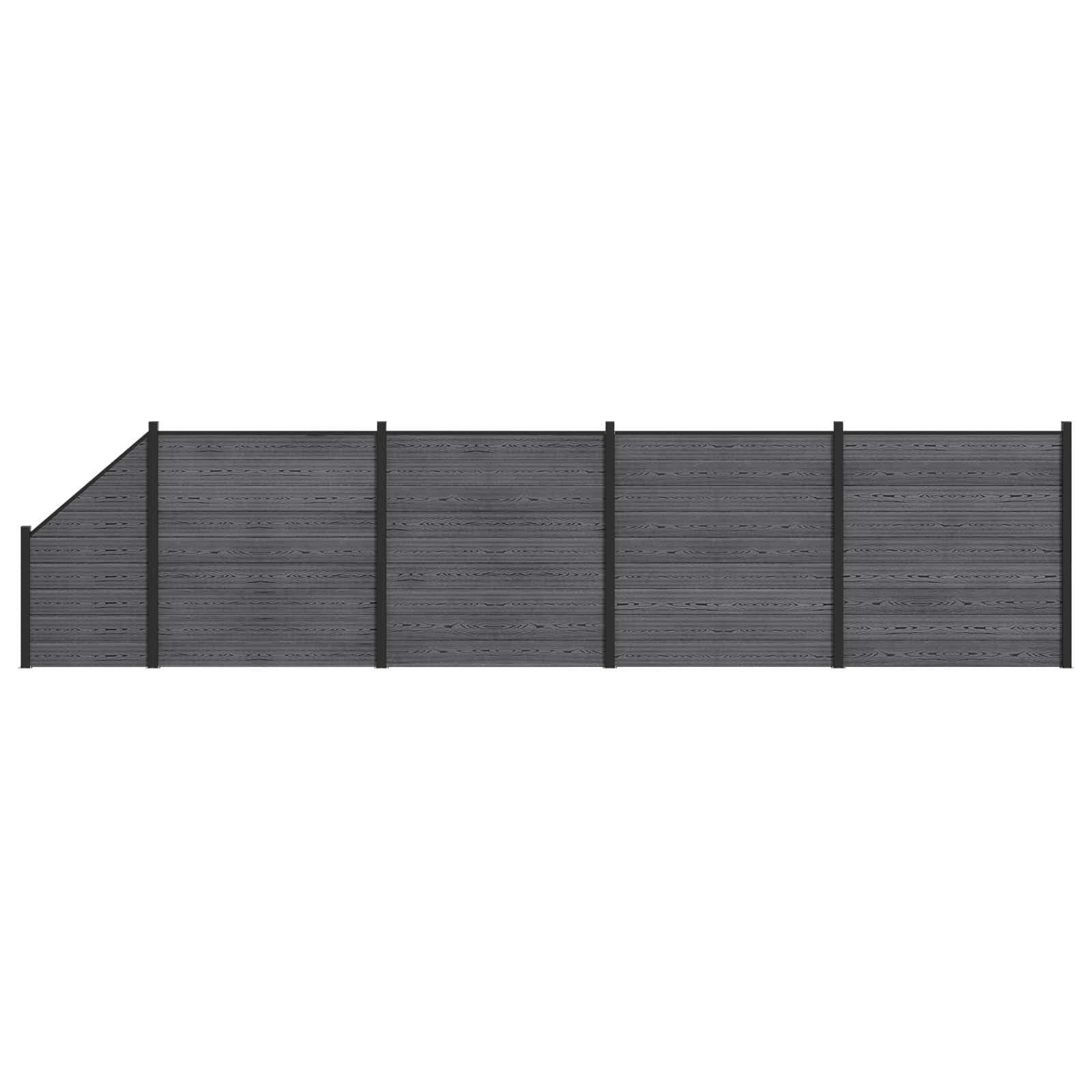 Zaunelement WPC 180x186 cm Schwarz
