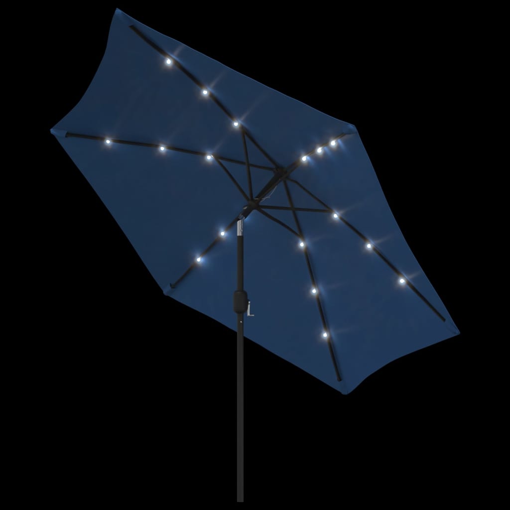 Sonnenschirm mit LED-Beleuchtung Stahl-Mast 300 cm Bordeauxrot