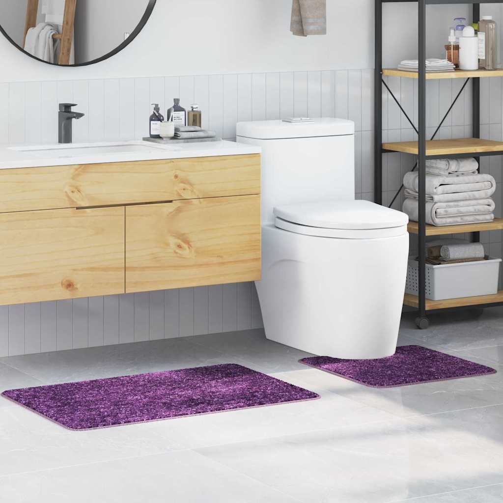 Anti-Rutsch Badematten-Set 2 pcs Dunkelgrau PP