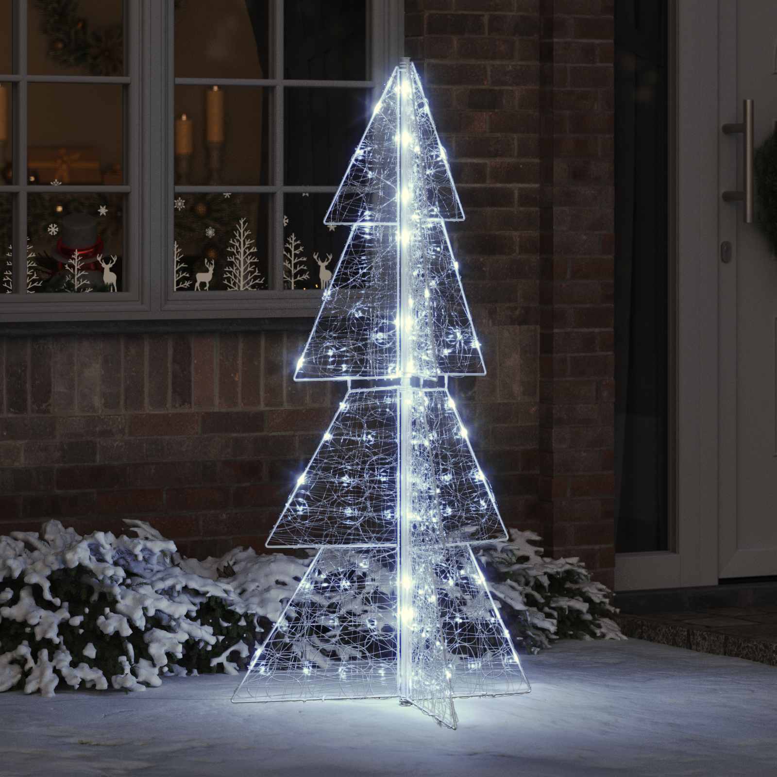 Weihnachtsbaum mit 100 LEDs Warmes Weiß 120 cm Acryl