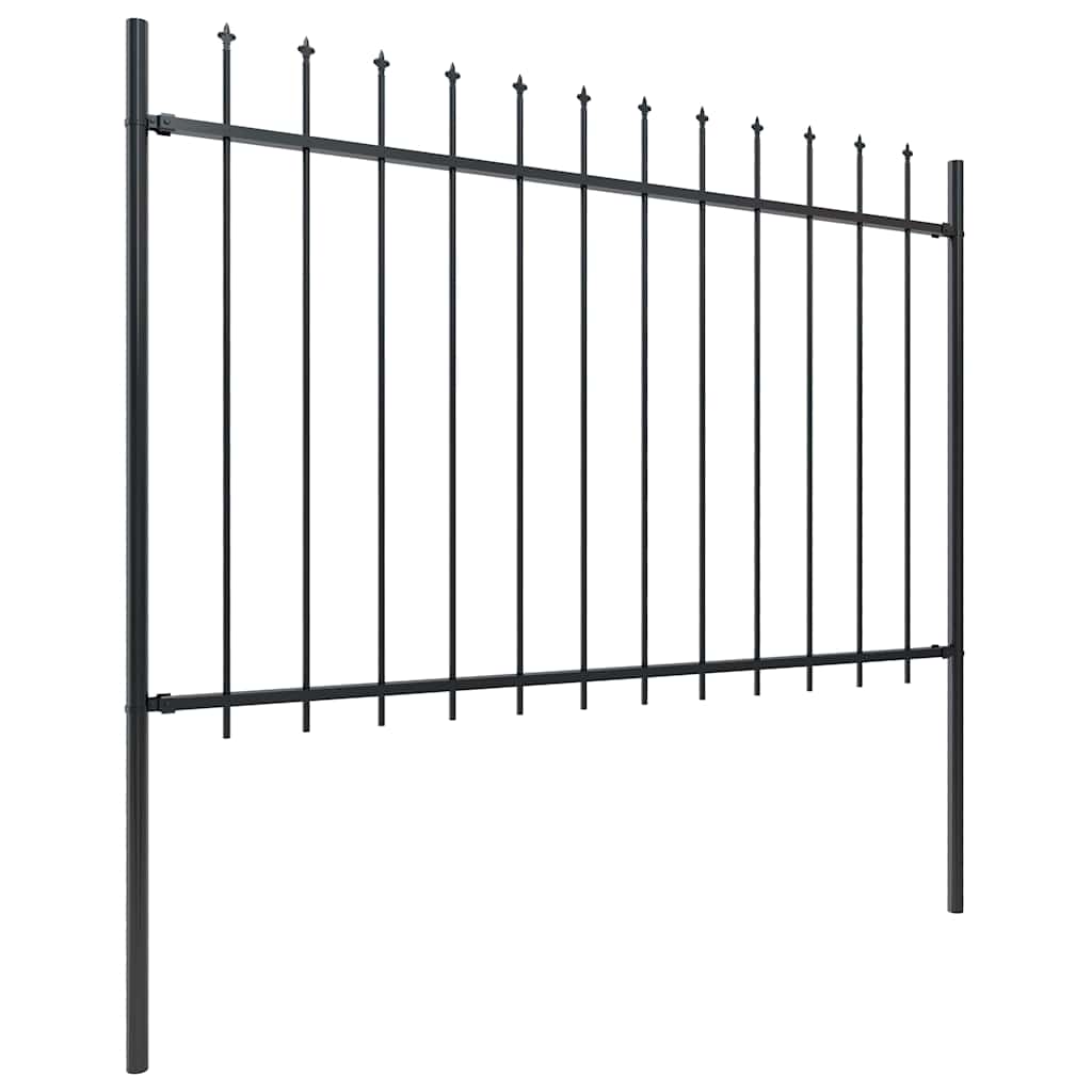 Gartenzaun Woerden mit Speerspitze Stahl 181 x 60 cm Schwarz