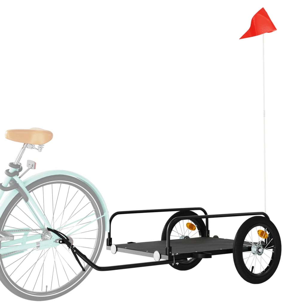 Fahrradanhänger Schwarz 122x53x31 cm Eisen