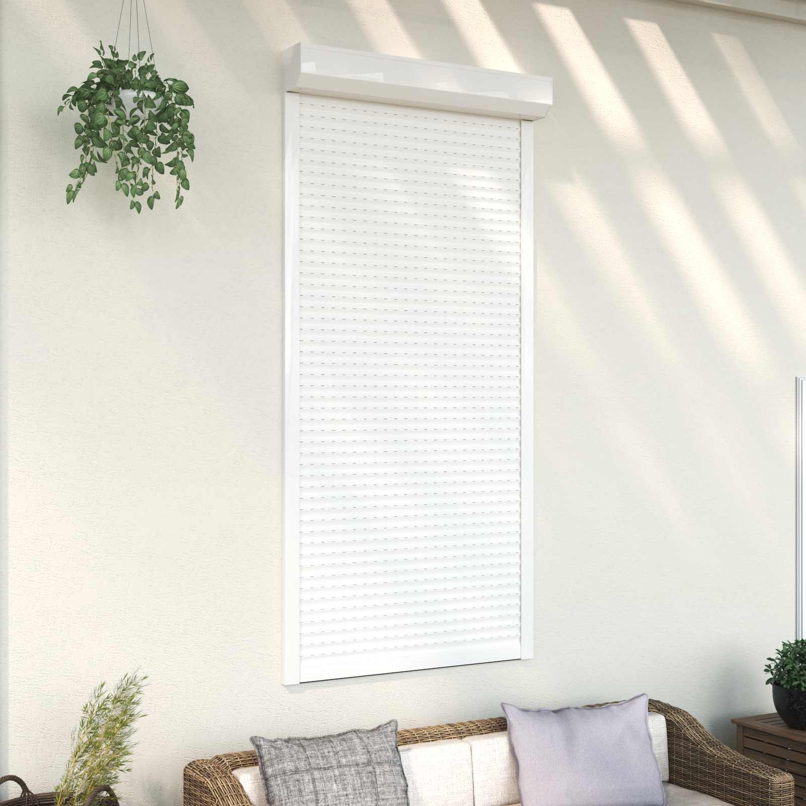 Rollladen Weiß 70 x 100 cm Aluminium und Polyurethan