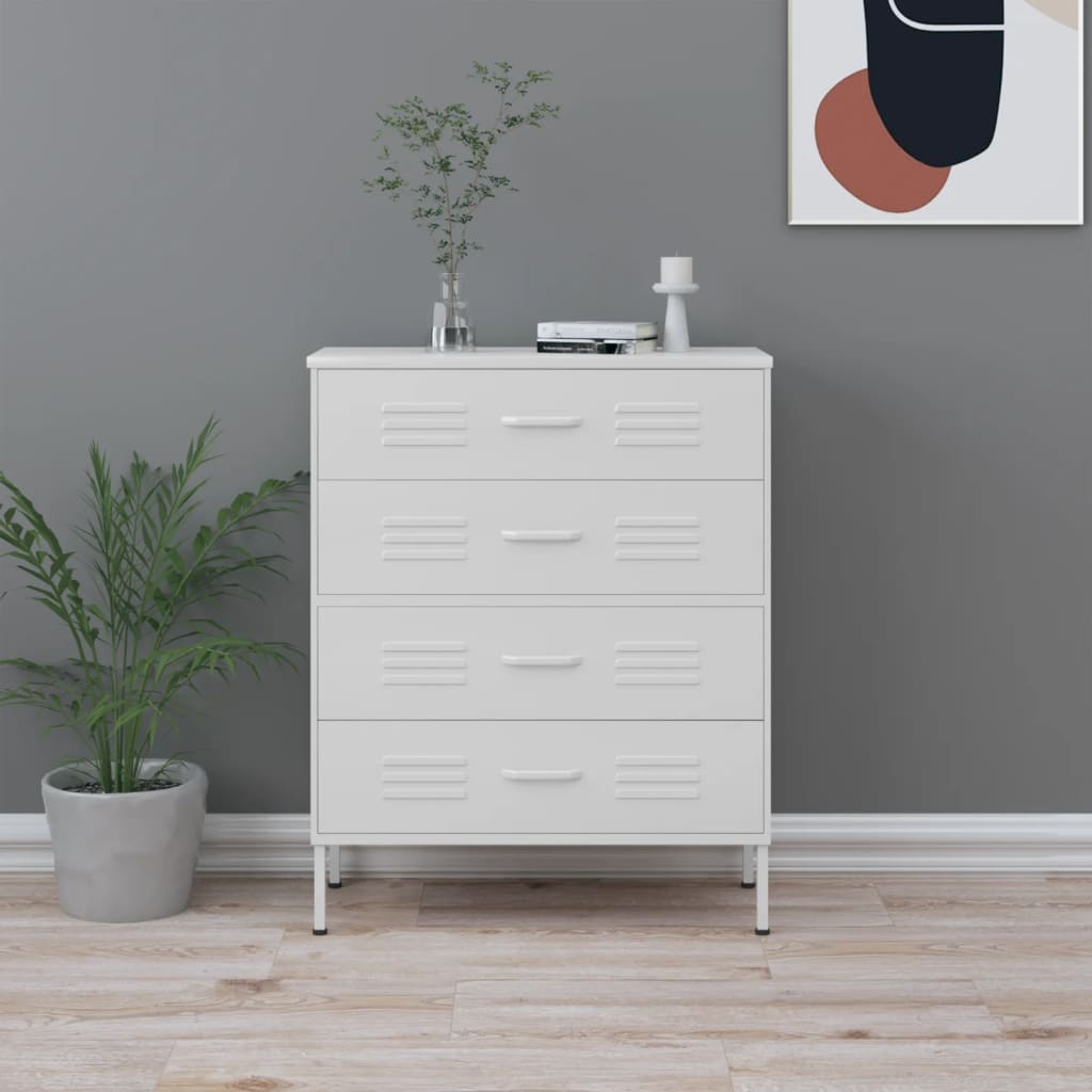 Kommode Olivgrün 80x35x101,5 cm Stahl