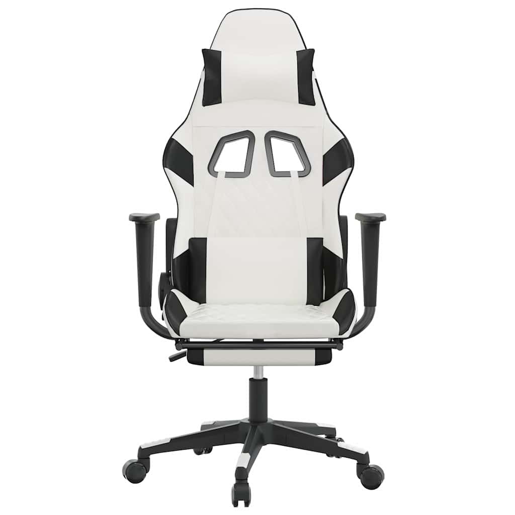 Gaming-Stuhl mit Massagefunktion Schwarz und Blau Kunstleder