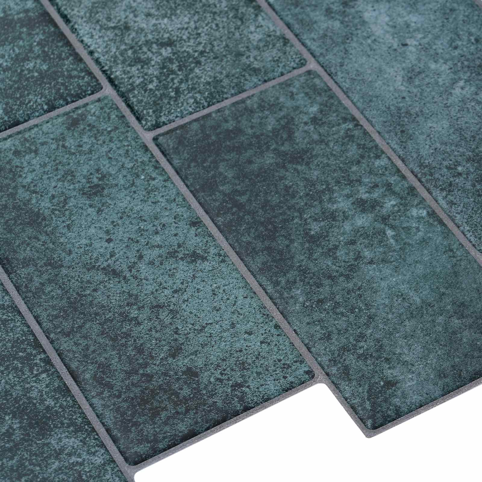 U-Bahn-Fliese 10 pcs Weiß Grau 29 x 21 cm Polyurethan und PET