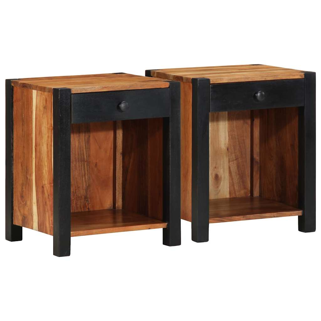 Nachttisch Braun 40 x 35 x 50 cm Massivholz Akazie