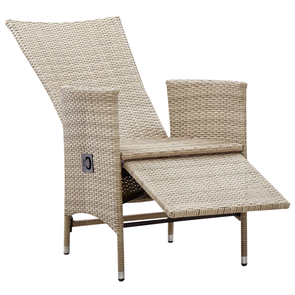 Garten-Liegestühle mit Kissen 2 Stk. Grau Poly Rattan