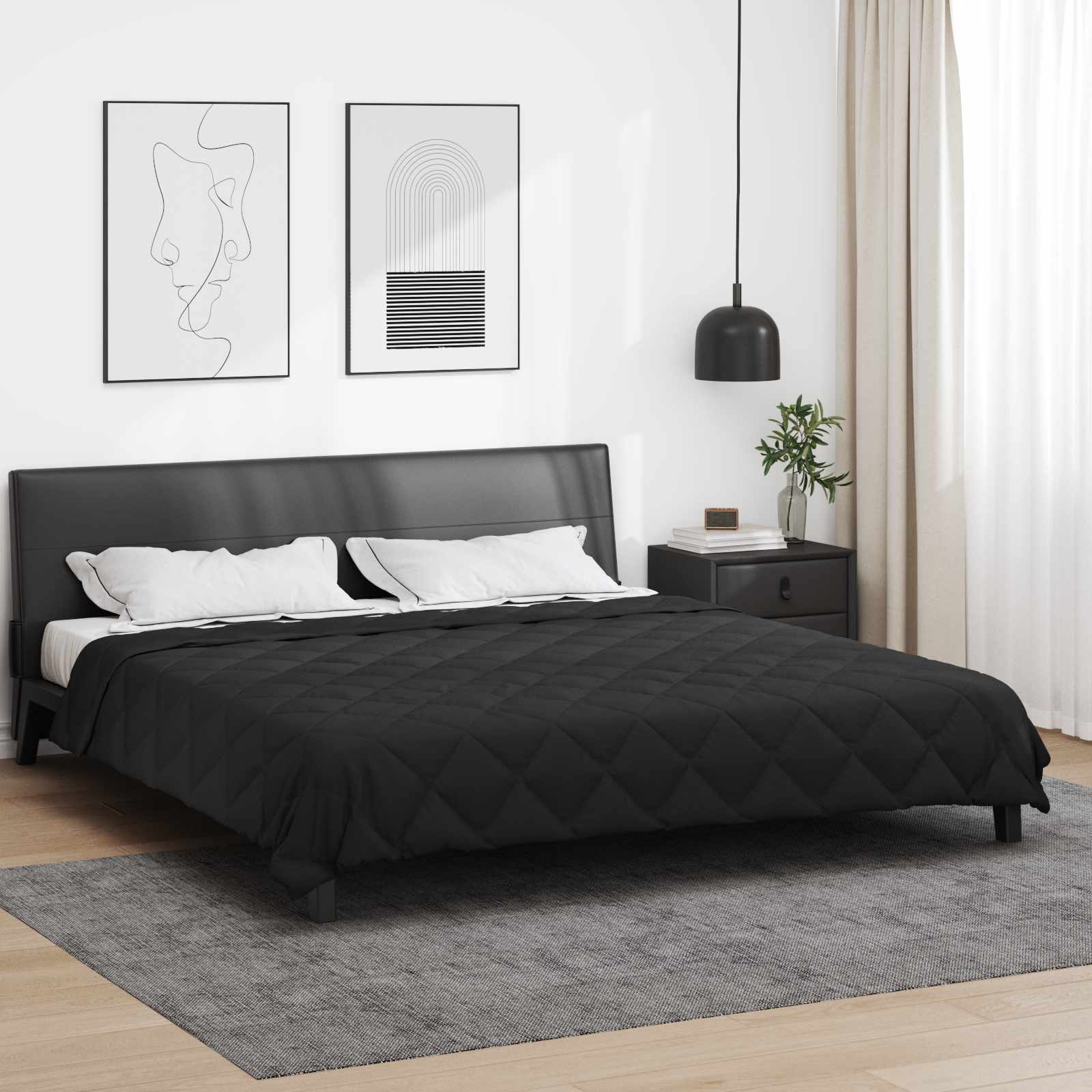 Sommerdecke Anthrazit 200 x 135 cm Mikrofaser