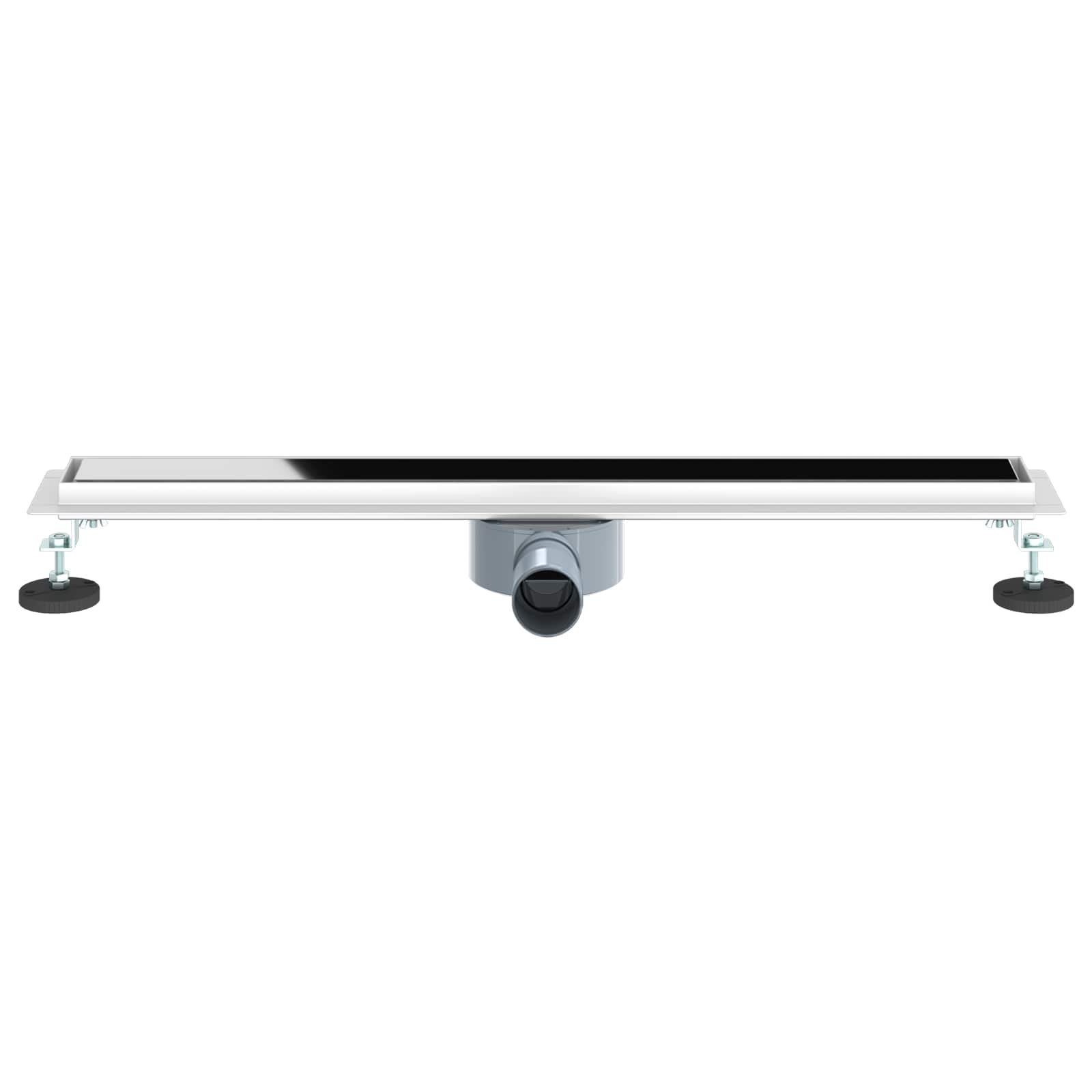 Duschabfluss mit Glashülle und 360° Siphon Schwarz 50 cm
