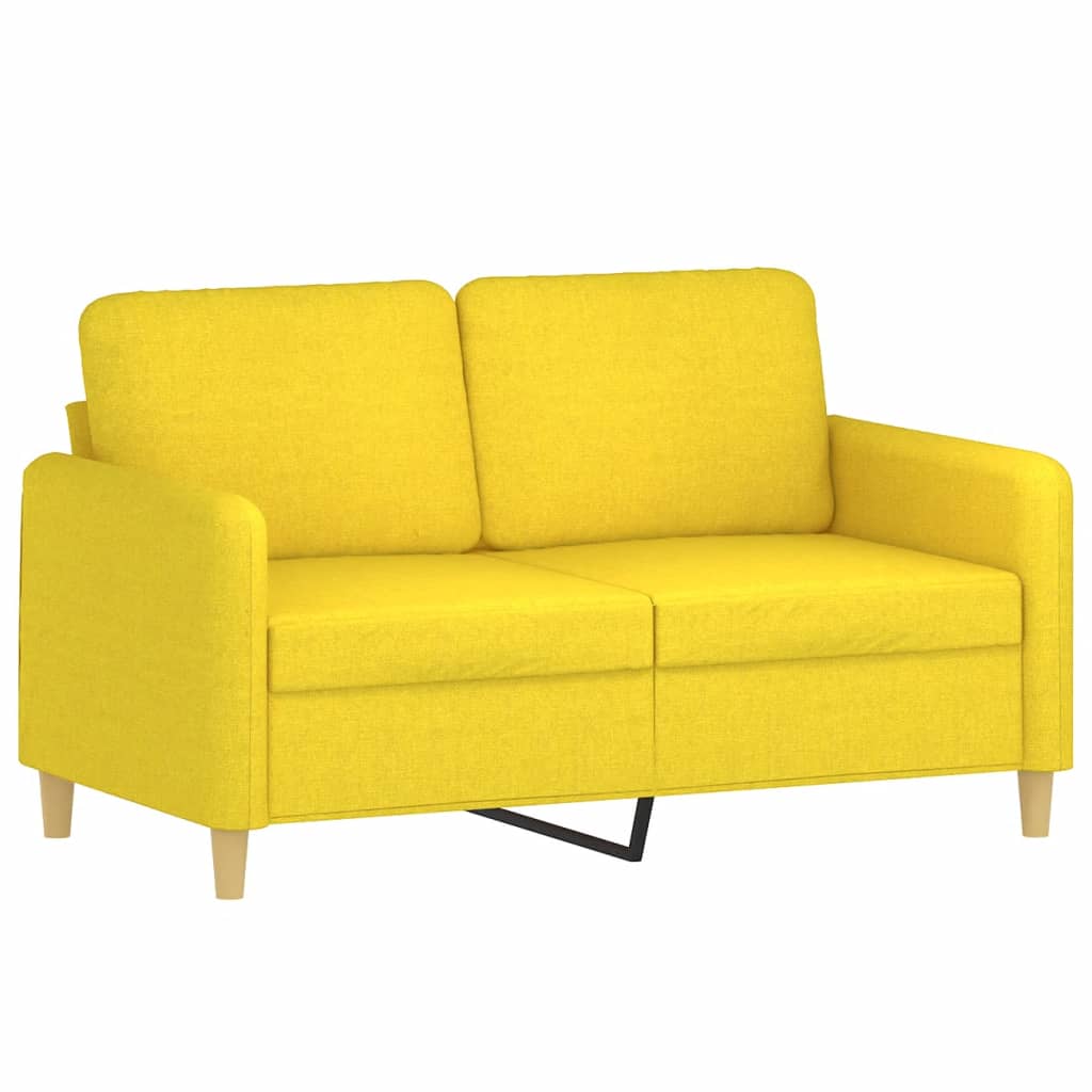 2-Sitzer-Sofa mit Zierkissen Braun 120 cm Stoff