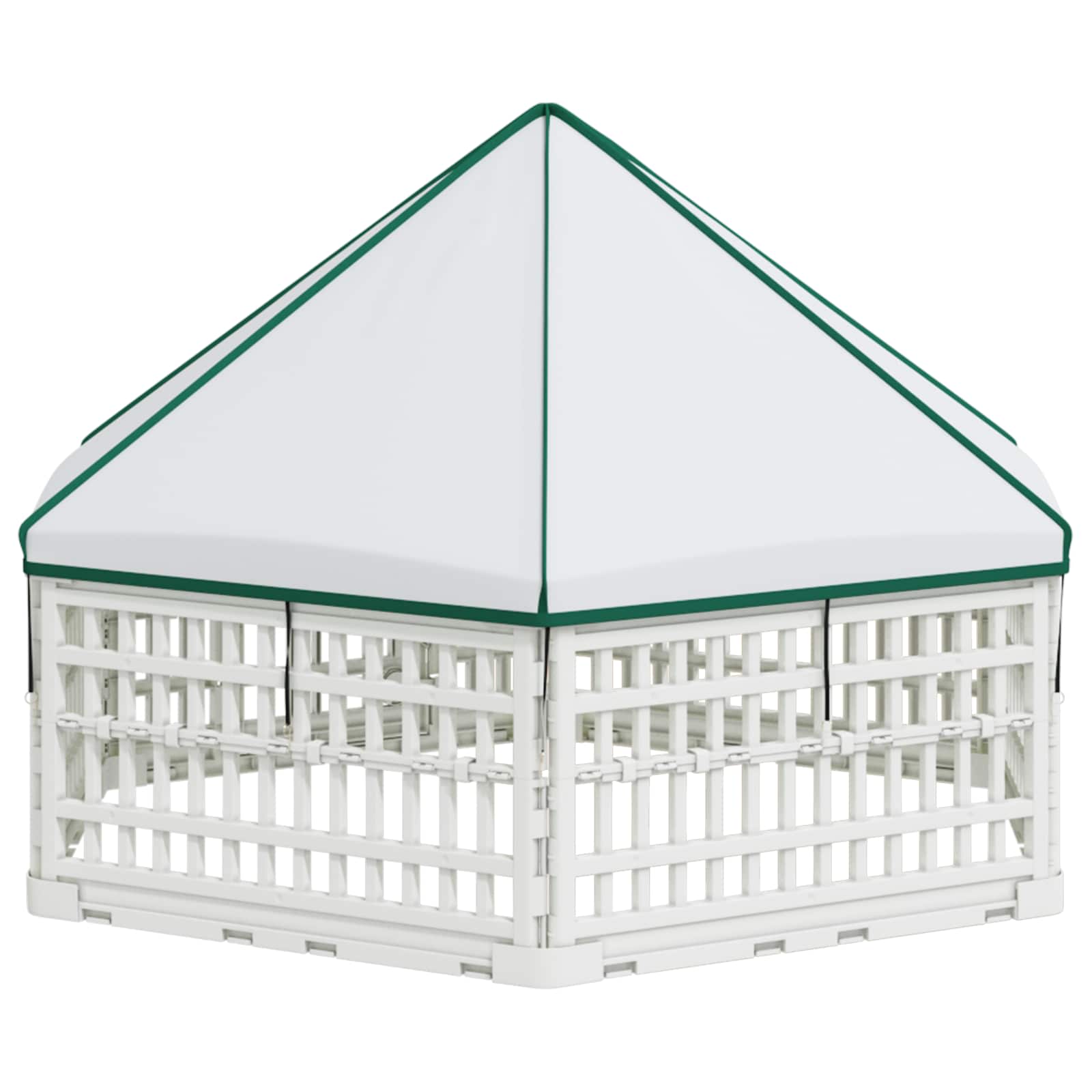 6-Panel-Hundespielplatz 122 x 106,5 x 40 cm Kunststoff Weiß