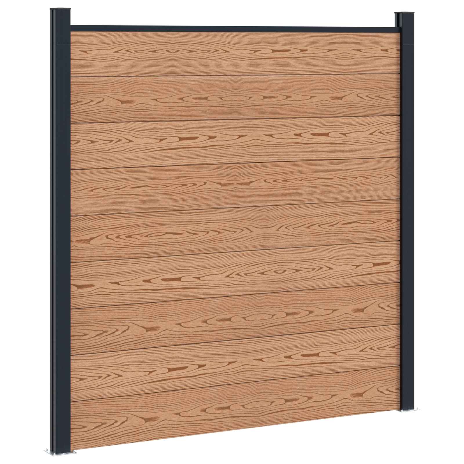 Zaunelement WPC 180x186 cm Schwarz