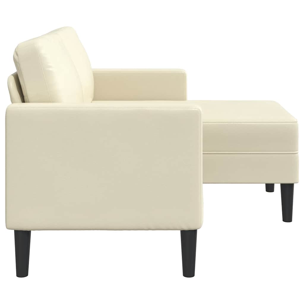 2-Sitzer-Sofa mit Chaiselongue L-förmig Schwarz 125 cm Kunstleder