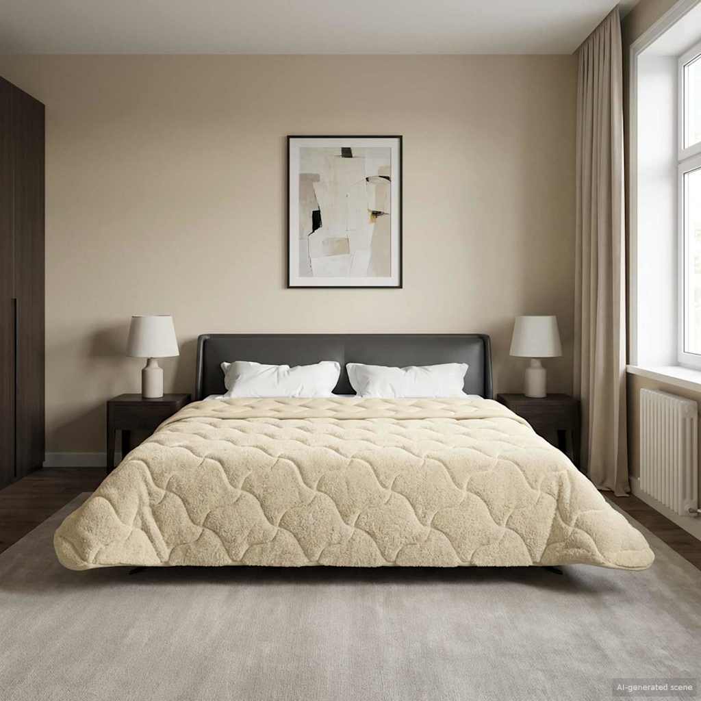 Sommerdecke Anthrazit 135 x 200 cm Mikrofaser und Teddy-Fleece