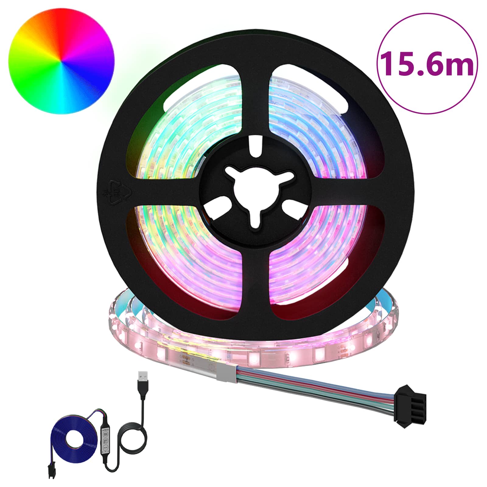 LED Streifen 2 pcs Schwarz und Transparent 3000 mm