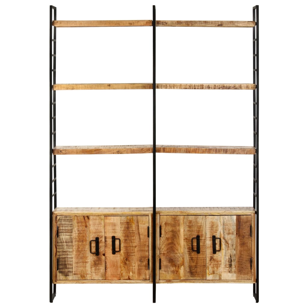Bücherregal 4 Ebenen 124x30x180 cm Altholz Massiv