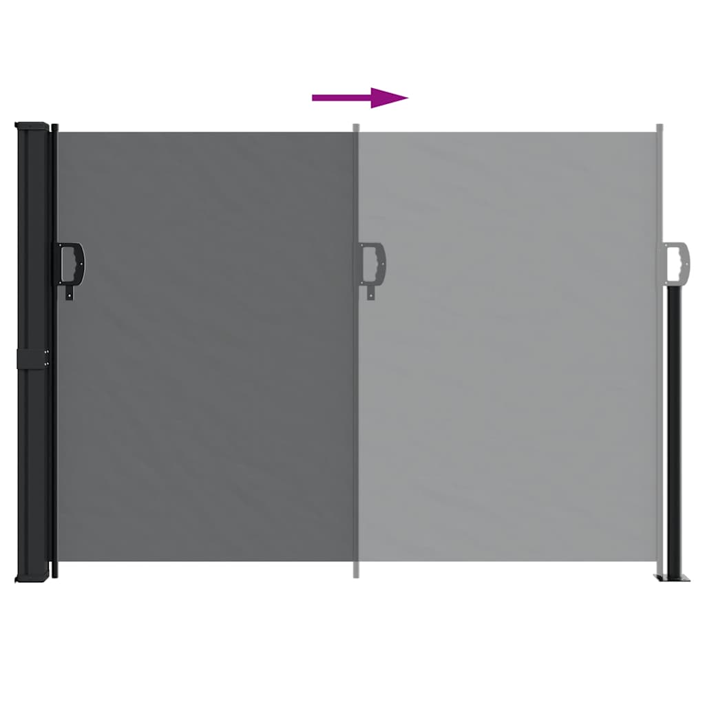 Seitenmarkise Ausziehbar Schwarz 100x300 cm