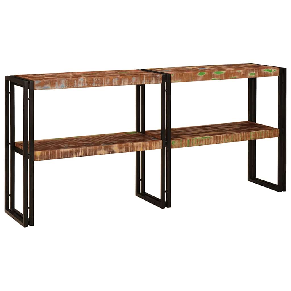 Konsolentisch mit Regal Braun 160 x 33 x 75 cm Massivholz Mango