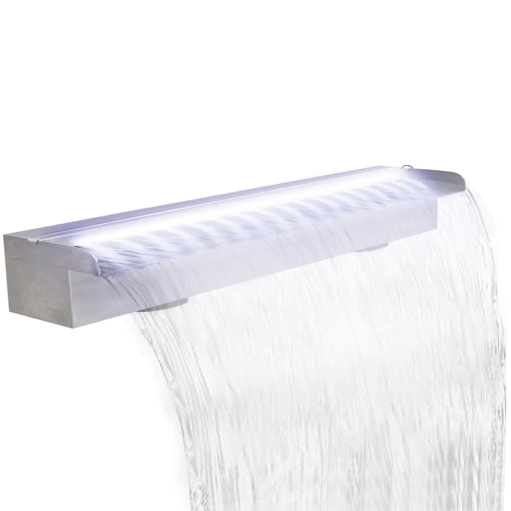Pool-Wasserfall mit LEDs Edelstahl 110 cm