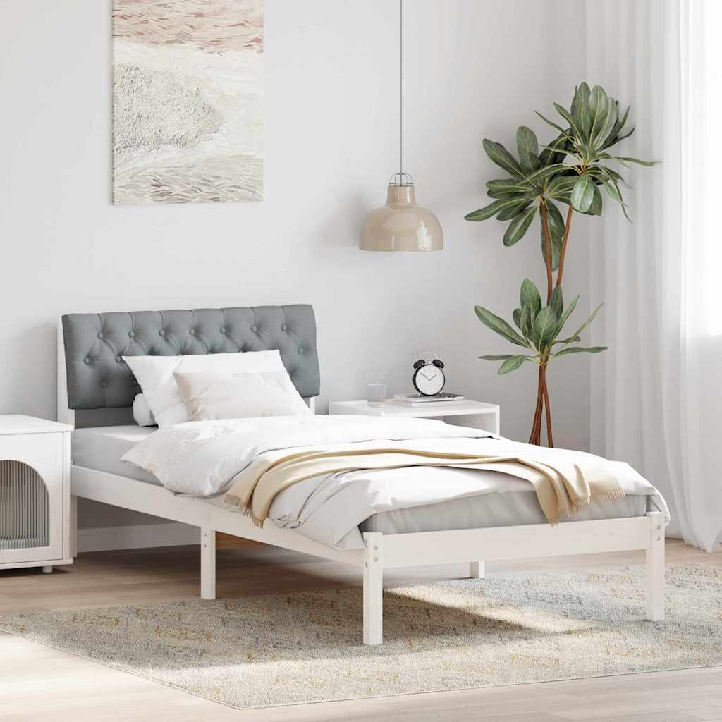 Bettgestell Braun und hellgrau 200 x 200 cm Massivholz Kiefer