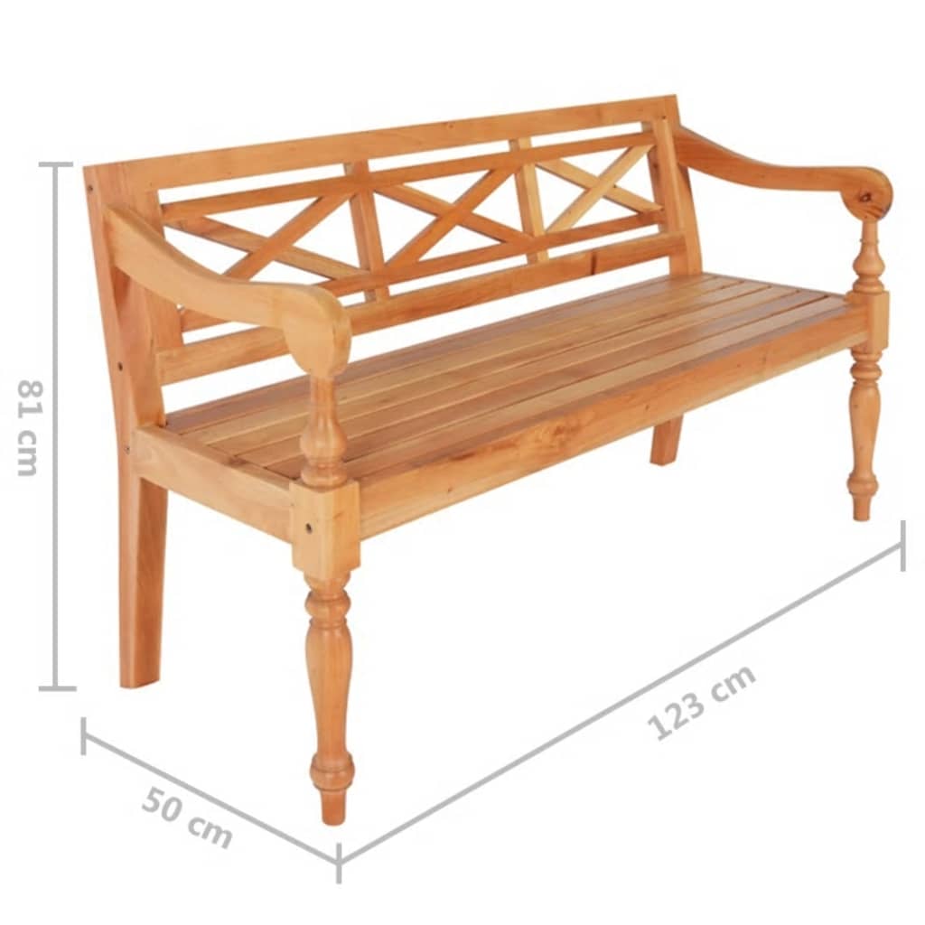 Batavia-Sitzbank 98 cm Mahagoni Massivholz Weiß