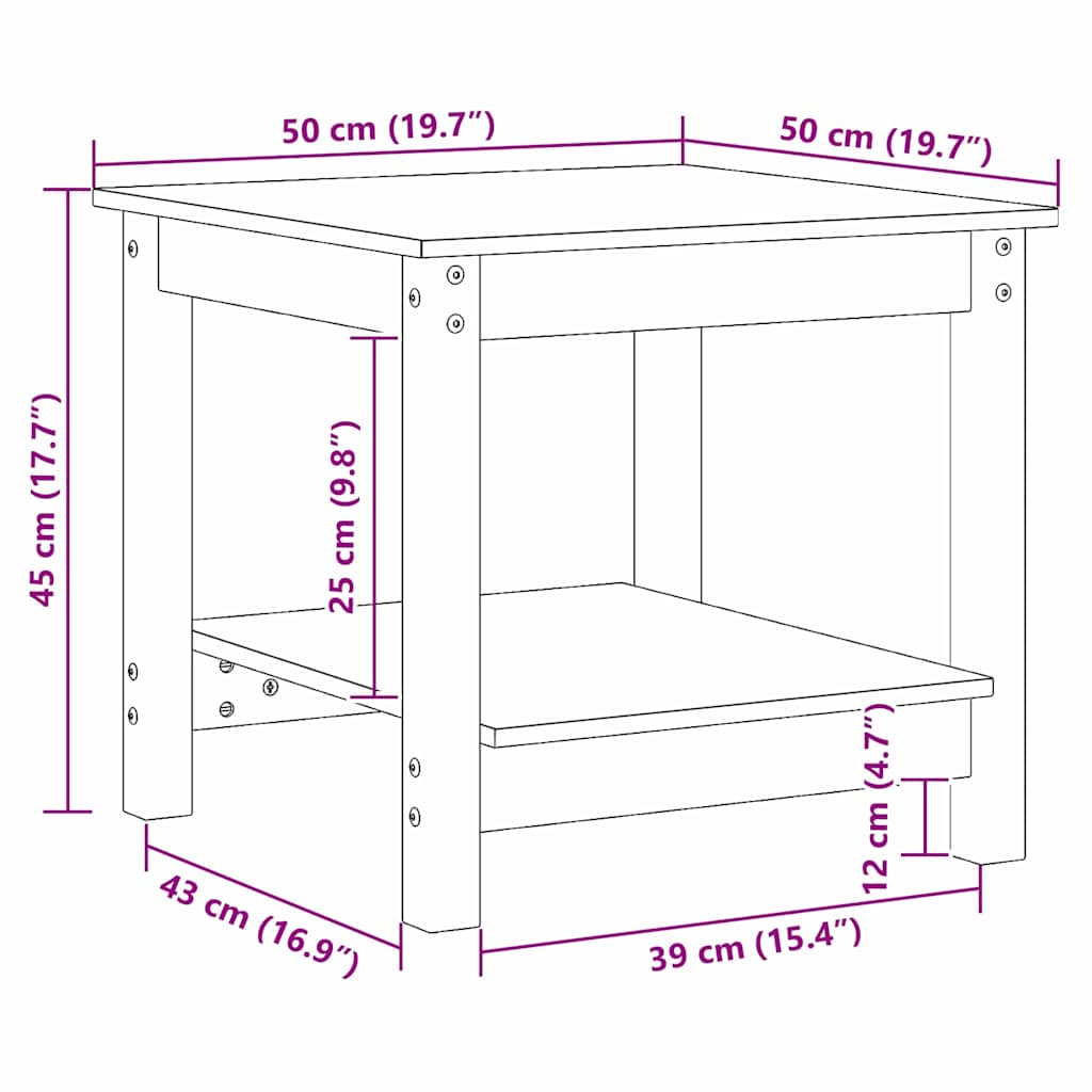 Couchtisch 110x55x45 cm Massivholz Kiefer