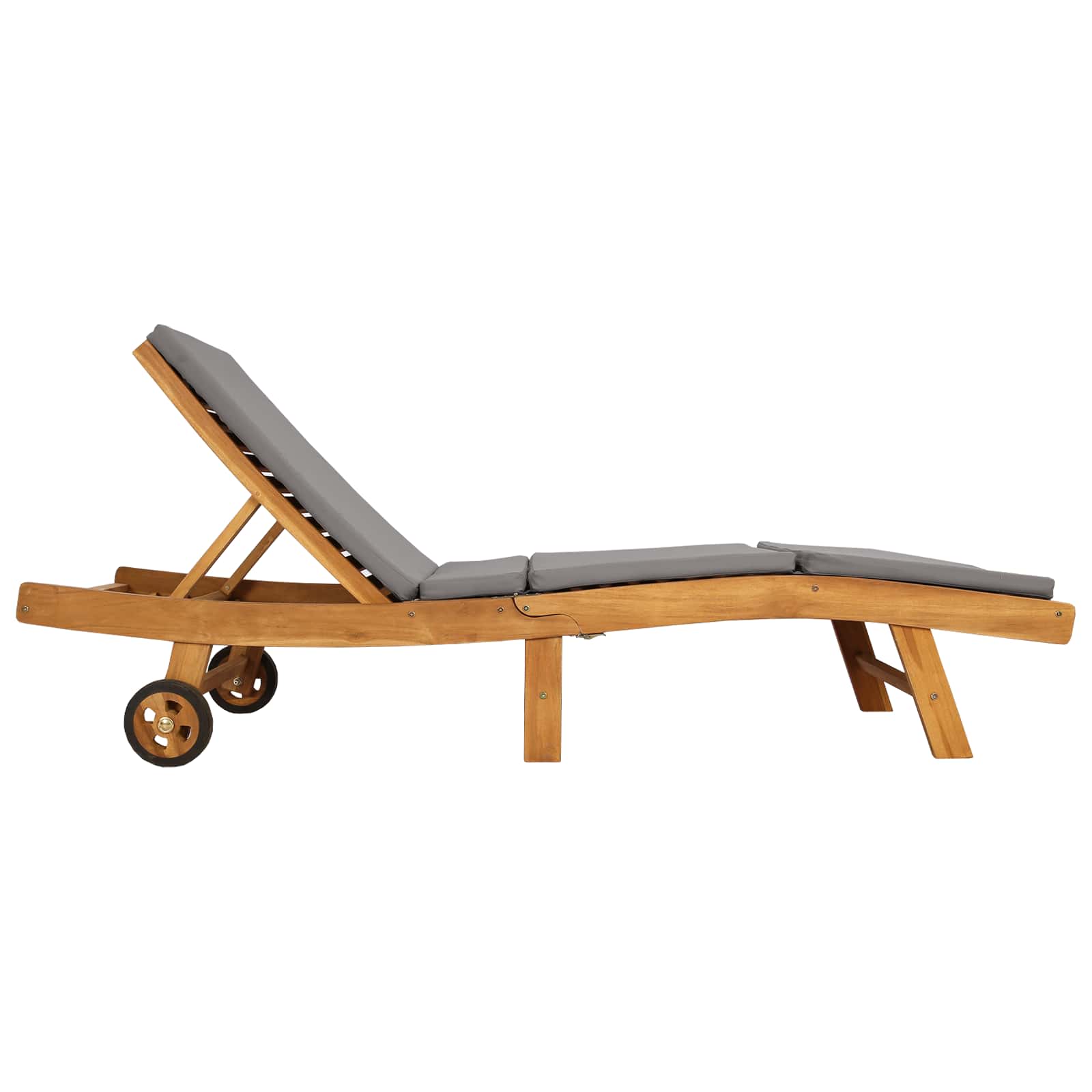 Sonnenliege Braun Massivholz Teak