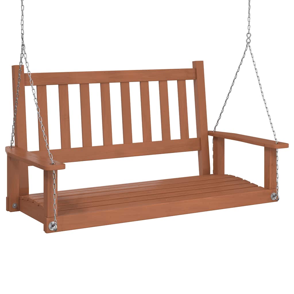Garten-Hängestuhl mit Metallketten Braun Massivholz Tanne